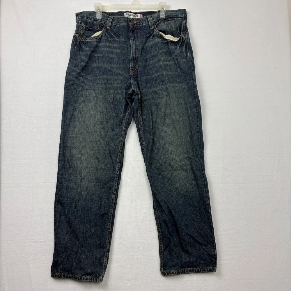Levis 550 Relaxed Fit Jeans Mens 38x32 Dark Wash Blue Denim 100% Cotton N4